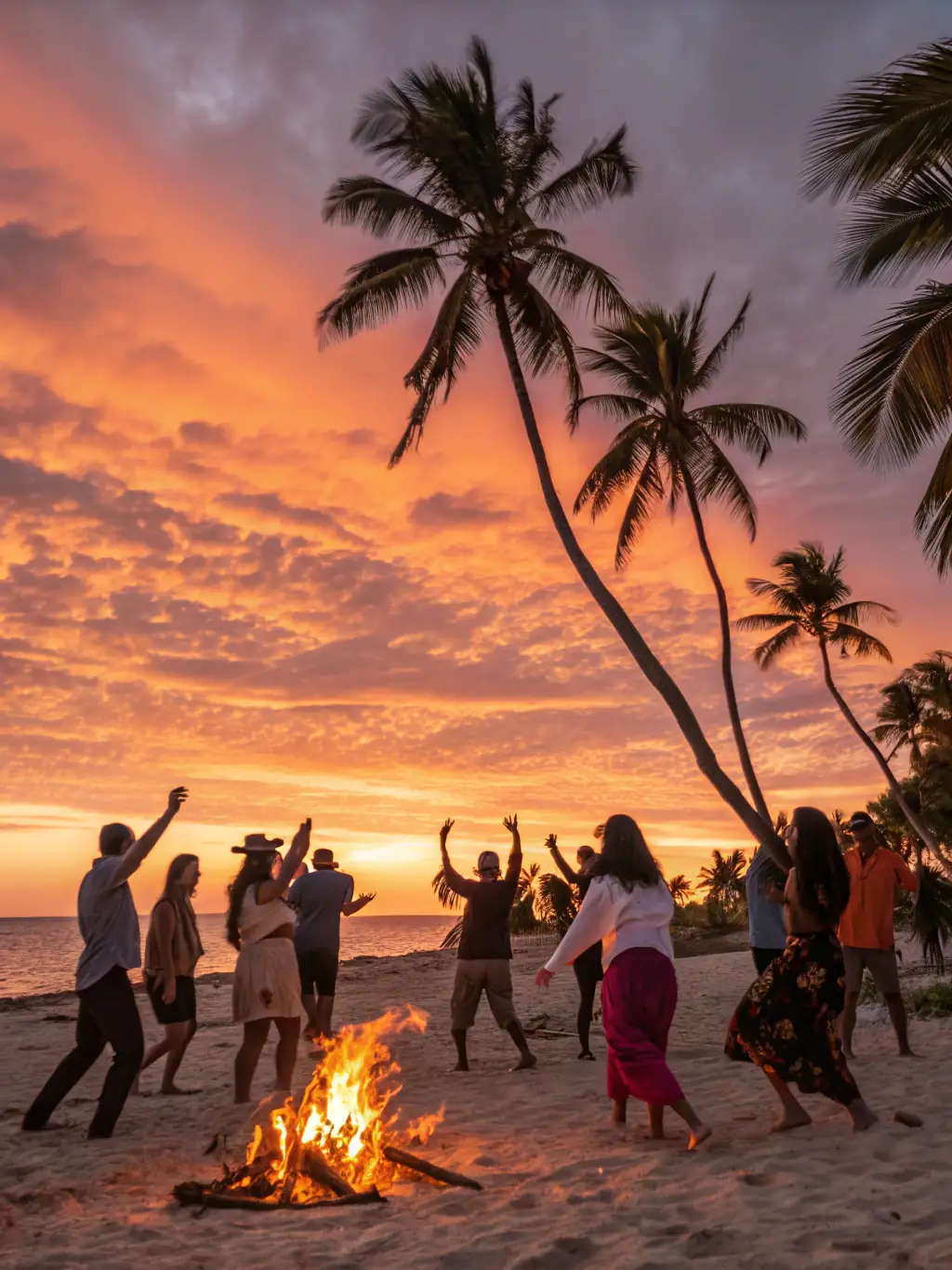 A vibrant image capturing the energy of a salsa dance class on a sunny beach in Lloret de Mar, Spain, with participants smiling and enjoying the music.